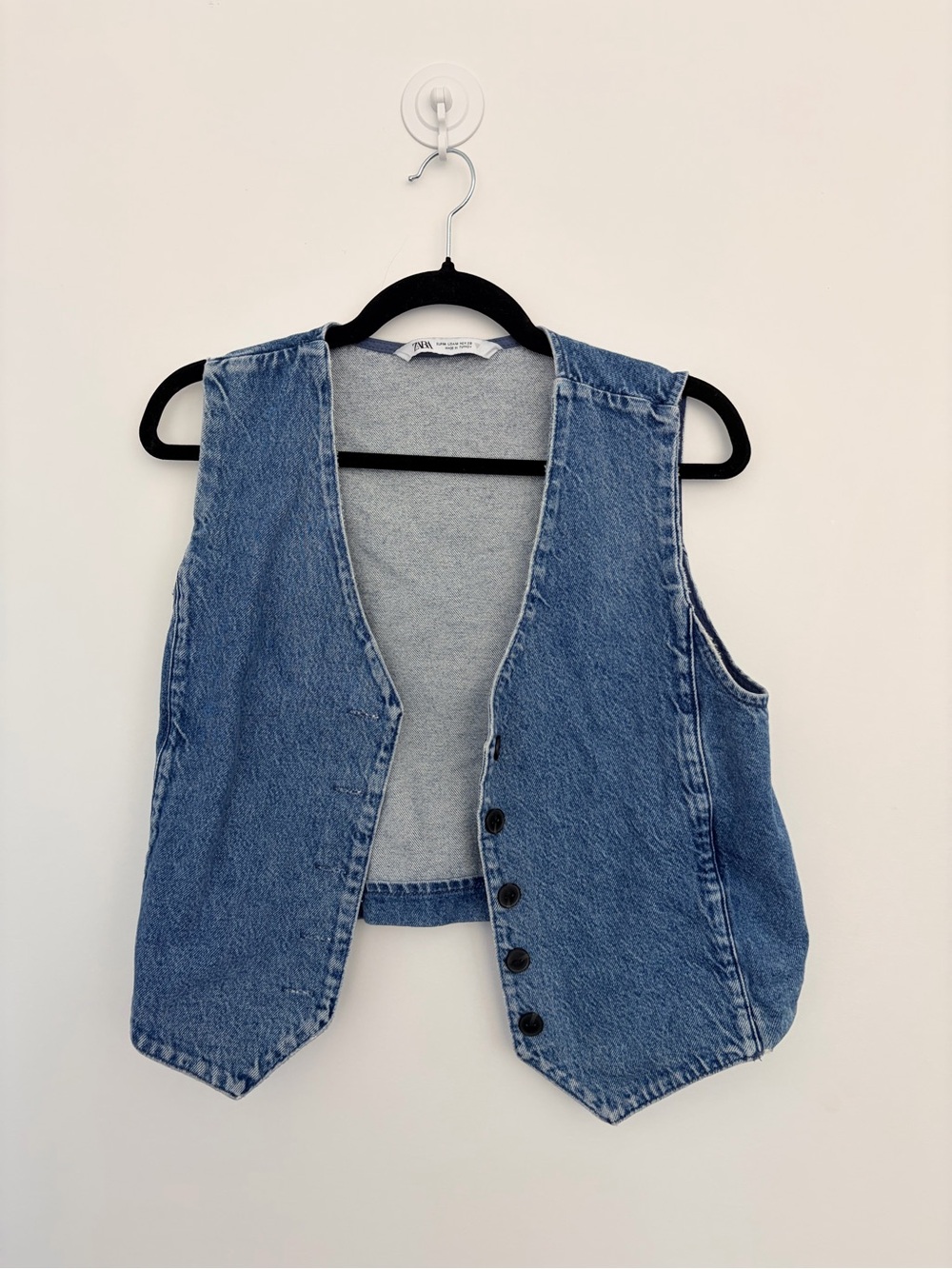 Zara Light Blue Denim Button Vest